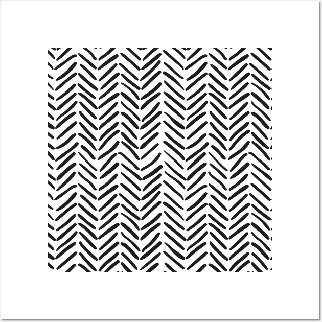 Monochrome Chevron Pattern Wall Art by Patternos